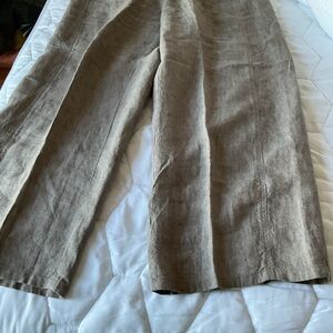 Eileen Fisher Tan Wide-Leg Chinos Relaxed Fit